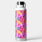 ネオカラフルモダンン花柄 ウォーターボトル (背面)