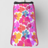 ネオカラフルモダンン花柄 ゴルフヘッドカバー (回転90)