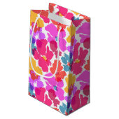 ネオカラフルモダンン花柄 スモールペーパーバッグ (裏面アングル)