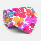 ネオカラフルモダンン花柄 ネクタイ (ロール)