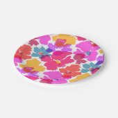 ネオカラフルモダンン花柄 ペーパープレート (アングル)