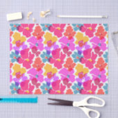 ネオカラフルモダンン花柄 薄葉紙 (クラフト)