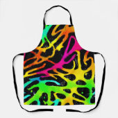 ネオカラフル(ばちゃばちゃ)跳ねる絵を描デザイン エプロン (正面)