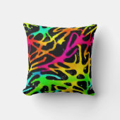 ネオカラフル(ばちゃばちゃ)跳ねる絵を描デザイン クッション (正面)