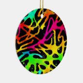 ネオカラフル（ばちゃばちゃ）跳ねる絵を描デザイン セラミックオーナメント (右)