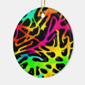 ネオカラフル（ばちゃばちゃ）跳ねる絵を描デザイン セラミックオーナメント (左)