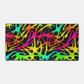 ネオカラフル（ばちゃばちゃ）跳ねる絵を描デザイン デスクマット (正面)