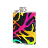 ネオカラフル(ばちゃばちゃ)跳ねる絵を描デザイン フラスク (左)