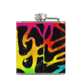 ネオカラフル(ばちゃばちゃ)跳ねる絵を描デザイン フラスク (裏面)