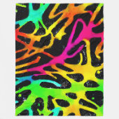 ネオカラフル（ばちゃばちゃ）跳ねる絵を描デザイン フリースブランケット (正面)