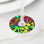 ネオカラフル（ばちゃばちゃ）跳ねる絵を描デザイン ワイングラスタグ (クローズアップ)