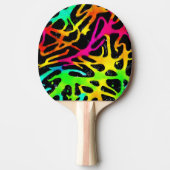 ネオカラフル(ばちゃばちゃ)跳ねる絵を描デザイン 卓球ラケット (正面)