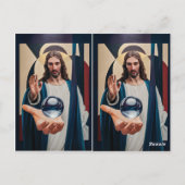 ネオキュビズムのエレガンスモダン抽象芸術壁にイエス ポストカード (裏面)