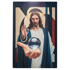 ネオキュビズムのエレガンスモダン抽象芸術壁にイエス メタルプリント