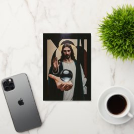 ネオキュビズムのエレガンスモダン抽象芸術壁にイエス 箔グリーティングカード