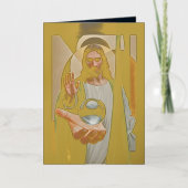 ネオキュビズムのエレガンスモダン抽象芸術壁にイエス 箔グリーティングカード (正面)