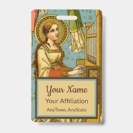 ネオゴシック ローマの聖セシリア（詳細；BNG 02） バッジ (表面)