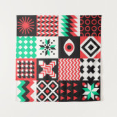 ネオジオジオメトリパターングラフィックデザイン タペストリー (正面(横))