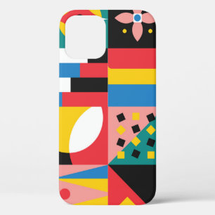 ネオジオメトリックカラフルシェイプイラストレーション iPhone 12ケース