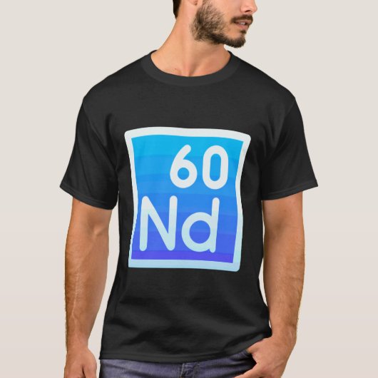 ネオジム Nd 周期表 元素 磁力 Tシャツ (正面)