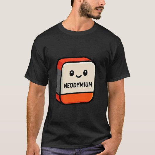 ネオジム Nd 周期表 元素 磁力 Tシャツ (正面)