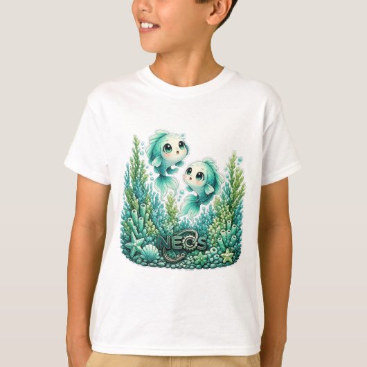 ネオスカワイイ 星座 魚座 Tシャツ (正面)