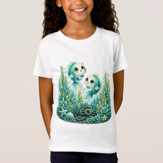 ネオスカワイイ 星座 魚座 Tシャツ (正面)