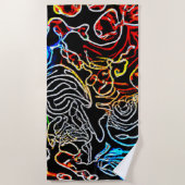 ネオスタイリッシュンカラフルパターン形状 ビーチタオル (正面)