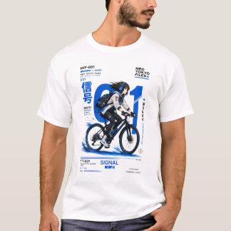 ネオトーキョーファイル001 - アニメテックウェアサイバーパンク Tシャツ