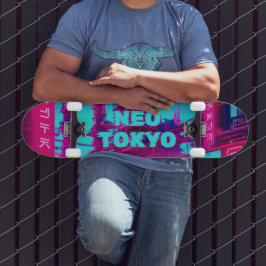 ネオトーキョー サイバーパンク カー シンスウェイブ ストリート スケートボード