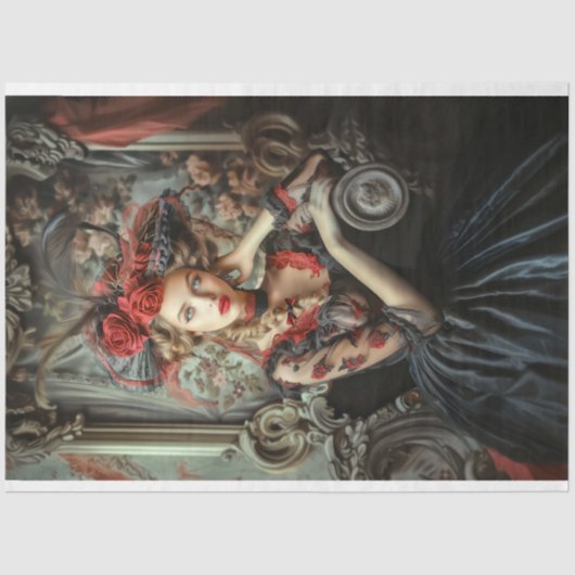 ネオビクトリアンゴシックダークエレガンスポートレートアート 薄葉紙 (正面)