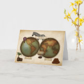 ネオビクトリアンワールドトラベラーアトラススタームパンクの地図 カード (黄色い花)