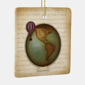 ネオビクトリアンワールドマップスチームパンク航空機2面 セラミックオーナメント (右)