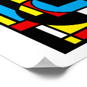 ネオプラスジグ – 赤、青、黄色De Stijlデザイン ポスター (角)