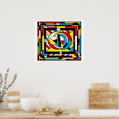 ネオプラスジグ – 赤、青、黄色De Stijlデザイン ポスター (キッチン)