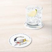 ネオプラスティシズム・アート・クール・モノグラム。レターG ラウンドペーパーコースター (インサイチュ)