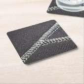 ネオプレンの継ぎ目 スクエアペーパーコースター (アングル)