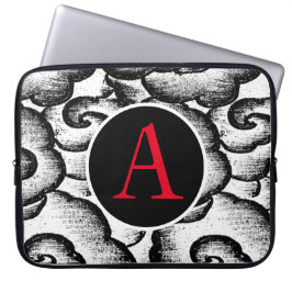 ネオプレンスリーブ日本のクラウドパターンDIY文字 ラップトップスリーブ