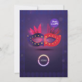ネオマスカレードマスク卒業パーティー招待状 招待状 (正面)