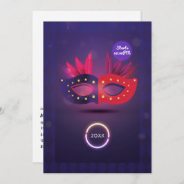 ネオマスカレードマスク卒業パーティー招待状 招待状