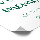 ネオミントグリーンスクリプト |トレンディーを愛するメモリサイン ポスター (角)