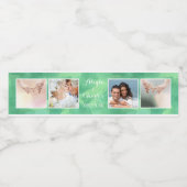 ネオミントグリーン水結婚色の写真コラージュ ペットボトルラベル (シングルラベル)