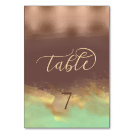 ネオミントシナモンバラ金ゴールド箔水彩 テーブルナンバー