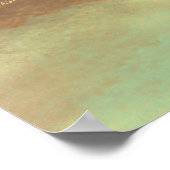 ネオミントシナモンバラ金ゴールド箔水彩 ポスター (角)