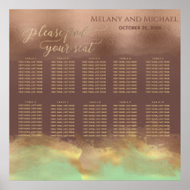 ネオミントシナモンバラ金ゴールド箔水彩 ポスター