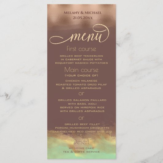 ネオミントシナモンバラ金ゴールド箔水彩 メニュー (正面)