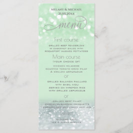 ネオミントシルバー シックなグリッター トレンディーなカリグラフィー メニュー