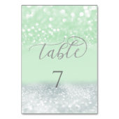 ネオミントシルバー シック グリッタリー トレンディー カリグラフィー テーブルナンバー (裏面)