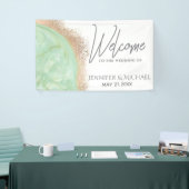 ネオミントバラ金ゴールド大理石瑪瑙の書道 横断幕 (トレードショー)