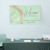 ネオミントバラ金ゴールド大理石瑪瑙の書道 横断幕 (トレードショー)